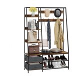  Industrijski obešalnik s klopjo za čevlje, dim.122x40x180 cm (rustikalno rjava) | Shoptok.si