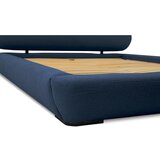 Scandic Tamno plavi tapecirani bračni krevet s prostorom za odlaganje s podnicom 140x200 cm Odette – | shoptok.hr