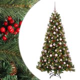  Umjetno božićno drvce s kuglicom 240 cm 300 LED lampica - 240 cm s LED-ima i ružičastim lopticama | shoptok.hr