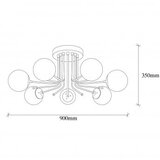 Opviq Visilica DAISY 146 AV , bijelo/ zlatna, metal/ staklo, 90 x 90 cm, visina 35 cm, 7 x E27 40 W, Daisy - 146-AV | shoptok.hr