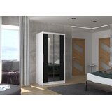 ADRK Drsna omara z ogledalom DRAGONIS, 100 cm - BELA-ČRNA | Shoptok.si