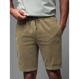 Ombre Fitted men's printed short sweat shorts - olive | Shoptok.si