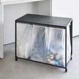 YAMAZAKI Črn kovinski koš za smeti za ločevanje odpadkov Tower – | Shoptok.si
