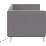  Dnevni ležaj s madracem i USB-om svjetlosivi tkanina 90x200 cm | shoptok.hr