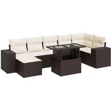vidaXL 8-dijelni set vrtnih sofa s jastucima smeđi od poliratana | shoptok.hr