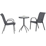 Bistro set za vrt 3 pcs Siva Čelik | shoptok.hr