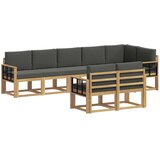 vidaXL Zunanja garnitura za sedenje 8 pcs Bela in antracit Poliester, (5000270426) | Shoptok.si