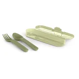 Suavinex Go Natural Cutlery Set pribor 12 m+ Green 3 kos