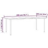  9-dijelni vrtni blagovaonski set s jastucima crni od poliratana Crna Dužina stola 200 cm | shoptok.hr