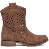 SEASTAR Openwork brown ankle boots Cene