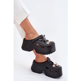 Boto Women's Slide Sandals On Chunky Platform With Embellishments Black Vivira | Shoptok.si