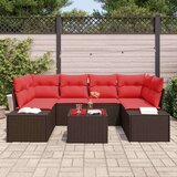  Vrtna sedežna garnitura z blazino 7 pcs Rjava poli ratan, (5000145280) | Shoptok.si