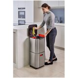 Joseph Joseph Jeklen koš za smeti za ločevanje odpadkov v srebrni barvi 40 l Totem Compact – | Shoptok.si