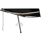 vidaXL avtomatska tenda led + senzor 450x300 cm antracitna | Shoptok.si