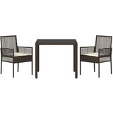  Set za blagovanje na otvorenom s jastucima smeđi poli ratan | shoptok.hr