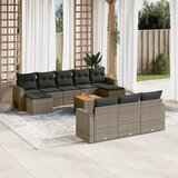 vidaXL 11-dijelni set vrtnih sofa od poliratana s jastucima sivi | shoptok.hr
