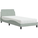  Krevet s madracem Dover svjetlosivi 80 x 200 cm baršunasti | shoptok.hr
