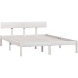  Okvir za krevet od masivne borovine bijeli 140 x 190 cm | shoptok.hr