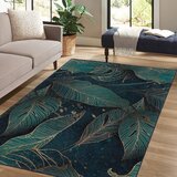 Mila Home modrozelena pralna preproga 80x150 cm midnight jungle – | Shoptok.si