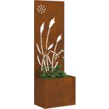 vidaXL Vrtni Sadič s Dekorativnom Pločom Rđa 50 x 140 cm | shoptok.hr