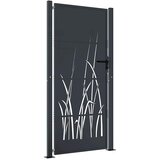  Vrtna vrata antracit 100x200 cm dizajn s čeličnim travom | shoptok.hr
