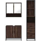 vidaXL 3-dijelni set kupaonskog namještaja boja smeđeg hrasta drveni | shoptok.hr