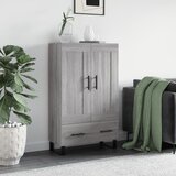  Visoka komoda siva boja hrasta 69,5x31x115 cm konstruirano drvo | shoptok.hr