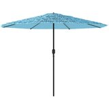 vidaXL Vrtni suncobran s čeličnom šipkom plavi 324x324x247 cm | shoptok.hr