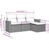  4-dijelni set vrtnih sofa od poliratana s jastucima crni | shoptok.hr