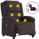 Maison Chic Električni masažni naslanjač - Relax naslanjač temno rjavo blago, (22134479) | Shoptok.si
