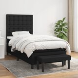 The Living Store Box spring postelja z vzmetnico črna 90x200 cm blago - Box Spring Postelja, (21503871) Cene