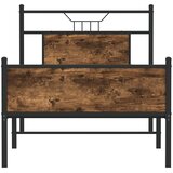  Okvir kreveta bez madraca dimljena boja hrasta 75x190 cm drveni | shoptok.hr