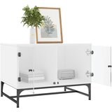  Stolić za kavu sa staklenim vratima bijeli 68,5 x 50 x 50 cm | shoptok.hr