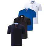 Dewberry QUAD SET T8582 MENS T-SHIRT-BLACK-WHITE-NAVY BLUE-SAKS Cene