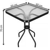 springos stakleni kvadratni vrtni stol, crni 60 x 60 cm Cijene