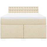  Krevet s oprugama i madracem krem 140 x 190 cm od tkanine | shoptok.hr