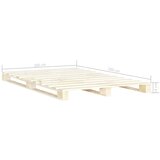  Okvir za krevet od paleta od masivne borovine 200 x 200 cm | shoptok.hr