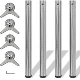 4 noge za stol podesive visine boja brušenog nikla 710 mm | shoptok.hr