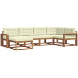  Set vanjskih sofa 6 kom. Prirodna i krem Smeđa 331 x 172,5 x 73 cm | shoptok.hr