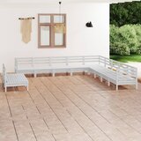  11-dijelna vrtna garnitura od masivne borovine bijela | shoptok.hr