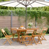 Maison Chic Zložljivi Vrtni Stoli - Stol za vrti 6 kosov bež trden akacijev les JS3010, (21875647) | Shoptok.si