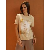 Sinsay Pamučna majica s metalik printom | shoptok.hr