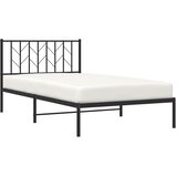  Metalni okvir za krevet s uzglavljem crni 107x203 cm | shoptok.hr
