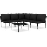  6-dijelna vrtna garnitura s jastucima crna PVC | shoptok.hr