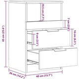 vidaXL Noćni ormarić staro drvo 40x36x65 cm izrađeno drvo | shoptok.hr