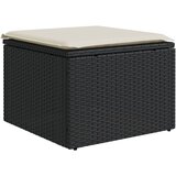  The Living Store Vrtni stolček z blazino črn 55x55x37 cm poli ratan - Vrtni Stolček, (21443982) | Shoptok.si