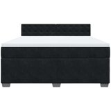 vidaXL Box spring postelja z vzmetnico črna 180x200 cm žamet | Shoptok.si