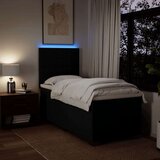  Krevet s oprugama i madracem crni 90x200 cm od tkanine | shoptok.hr