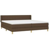 Box spring postelja z vzmetnico temno rjav 200x200 cm blago, (20725364) | Shoptok.si