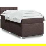 vidaXL Box spring postelja z vzmetnico temno rjav 90x190 cm blago | Shoptok.si